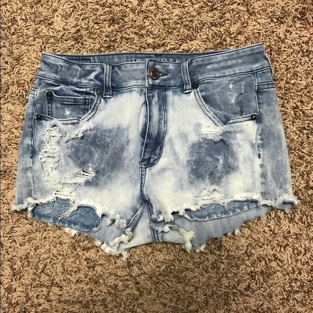 High rise shortie AE distressed jean shorts